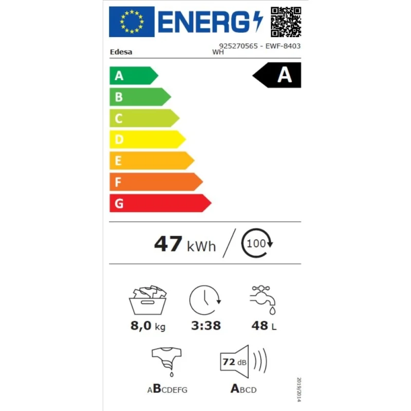Перални с предно зареждане Пералня Edesa EWF-8403 WH