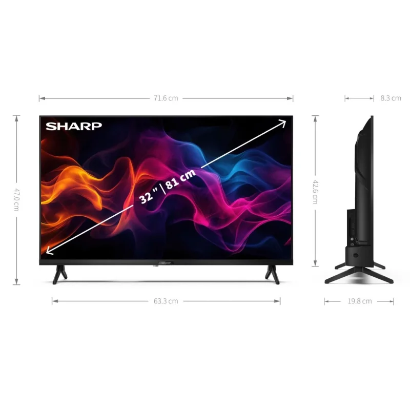 Телевизори 32” Full HD QLED Google телевизор Sharp LC-32GF3265E