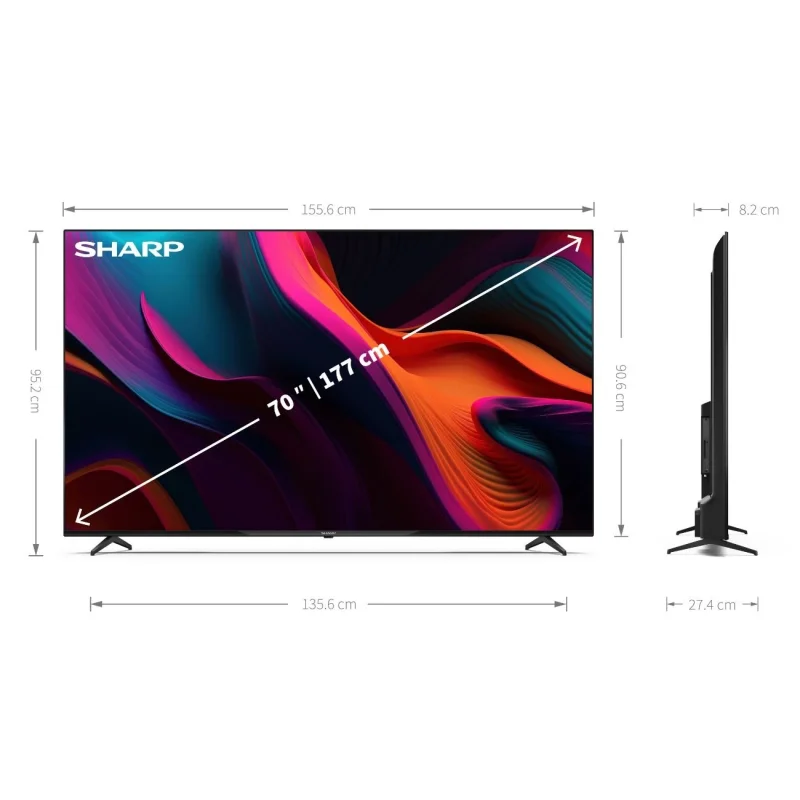 Телевизори 70” 4K Ultra HD LED Google телевизор Sharp LC-70GL4260E