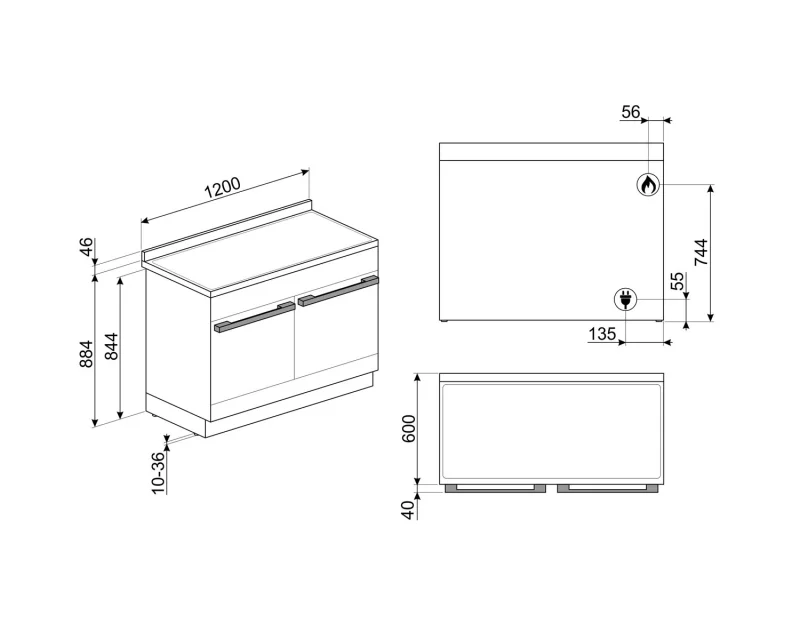 Готварски печки Печка Smeg CPF120IGMPR