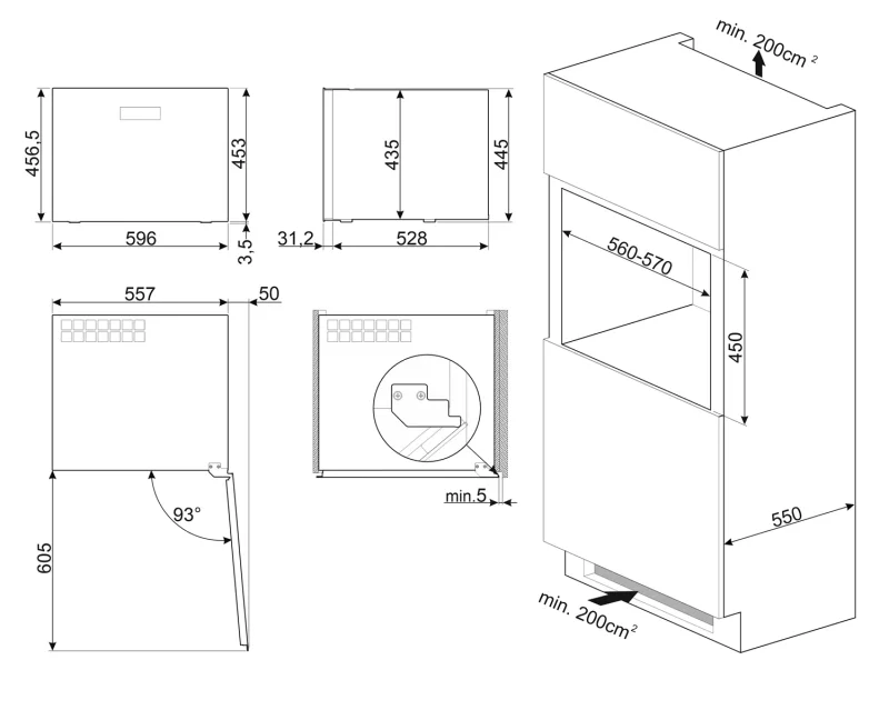 Виноохладители Виноохладител за вграждане Smeg CVI121B3