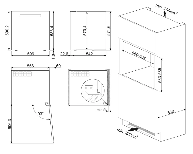 Виноохладители Виноохладител за вграждане Smeg CVI129B3