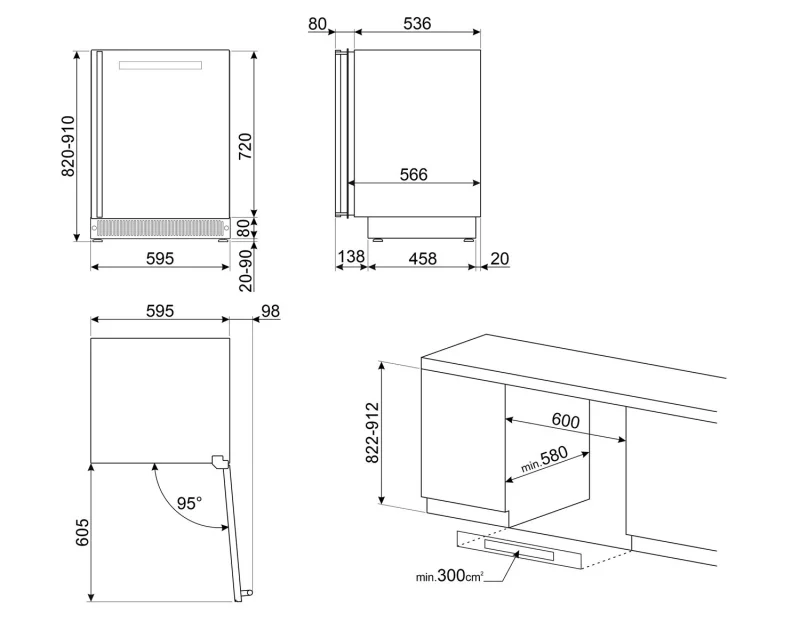 Виноохладители Виноохладител за вграждане Smeg CVI638RN3