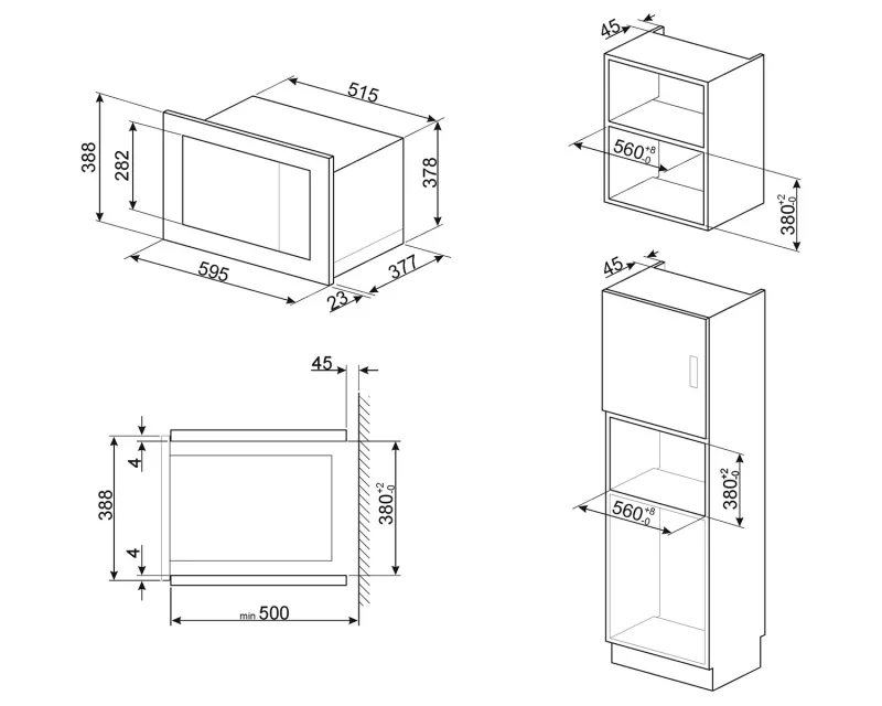 Микровълнови за вграждане Микровълнова за вгражданe Smeg FMI125G
