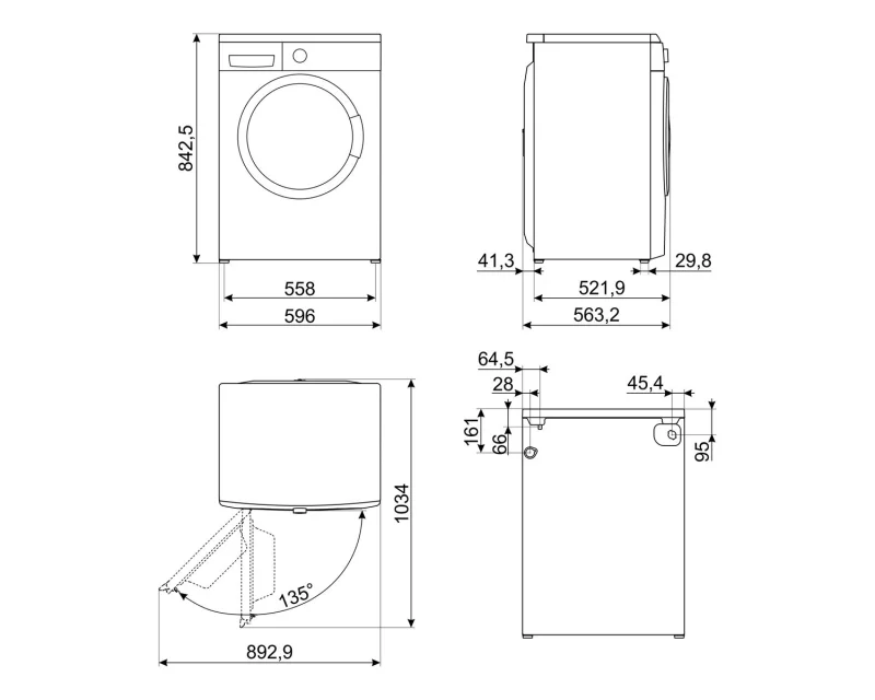 Перални с предно зареждане Пералня Smeg LBS72T2B