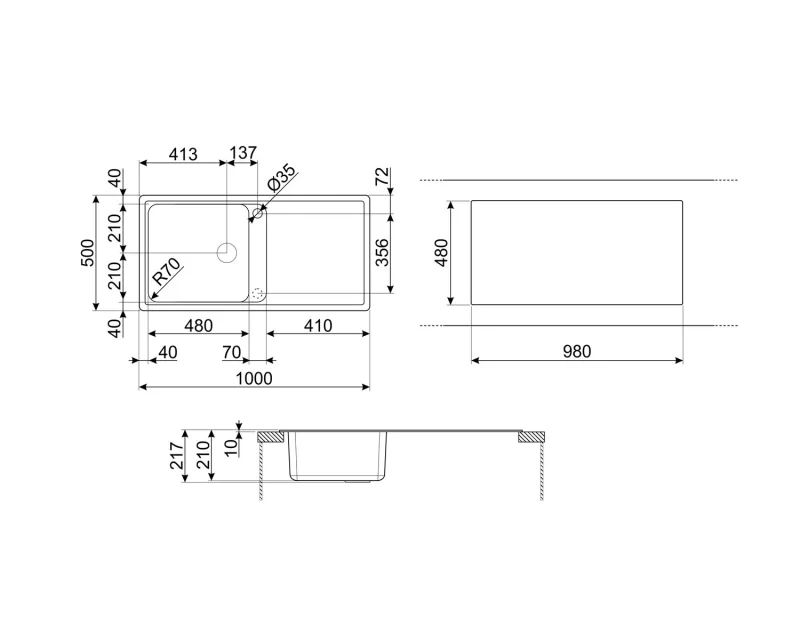 Мивки и смесители Мивка Smeg LZ150A2
