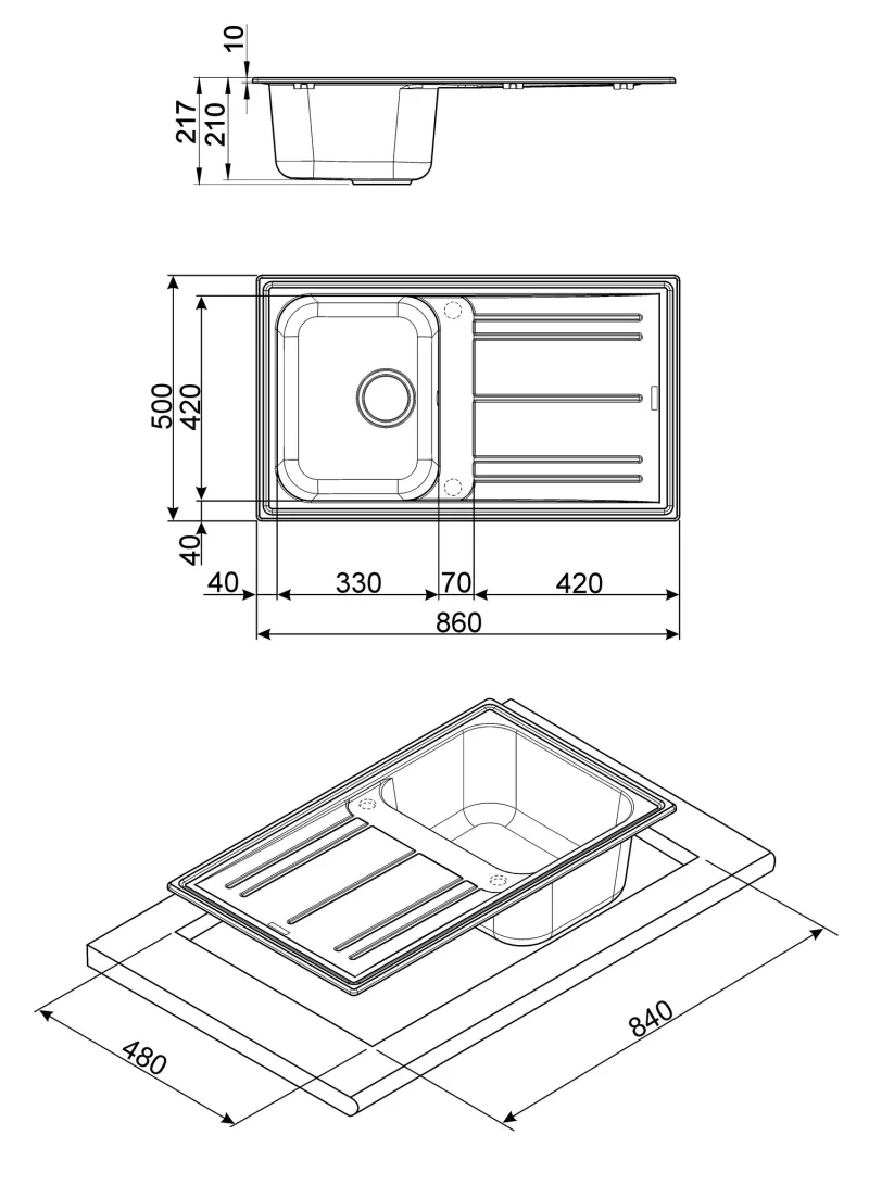 Мивки и смесители Мивка Smeg LZ861P