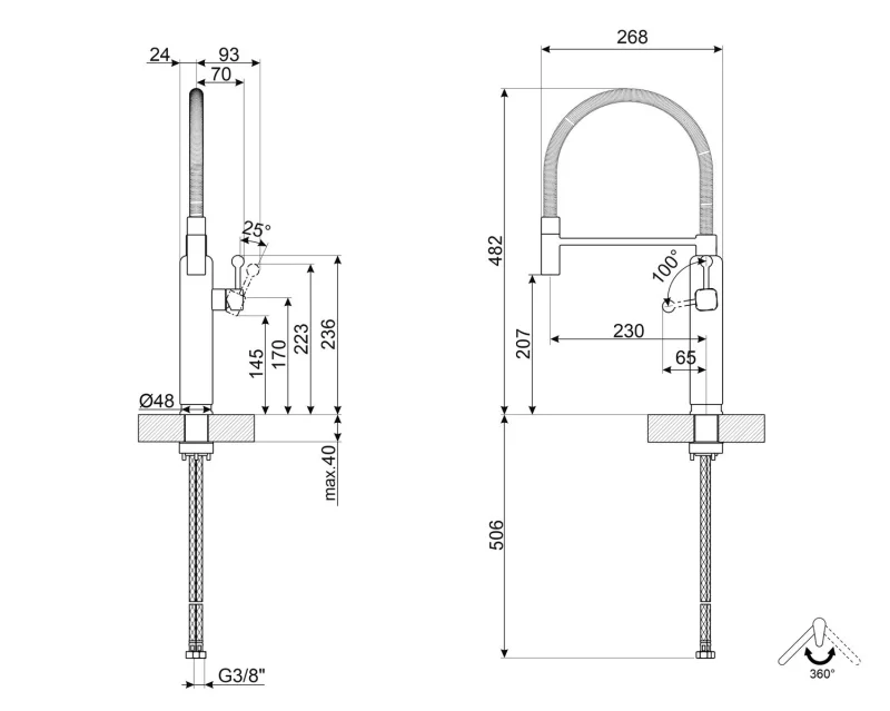 Мивки и смесители Полу-професионален смесител Smeg MDF50PG
