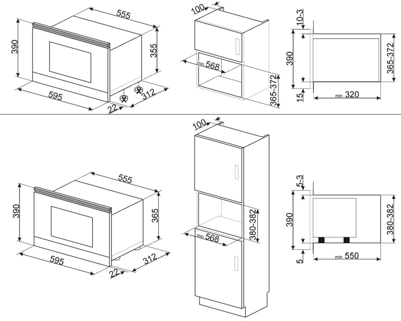 Микровълнови за вграждане Микровълнова за вгражданe Smeg MP122B3