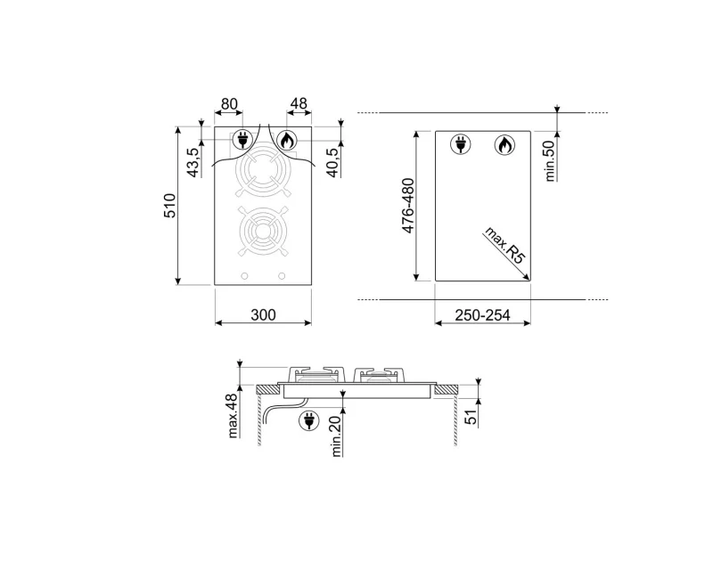Газови Газов плот Smeg PV332CN