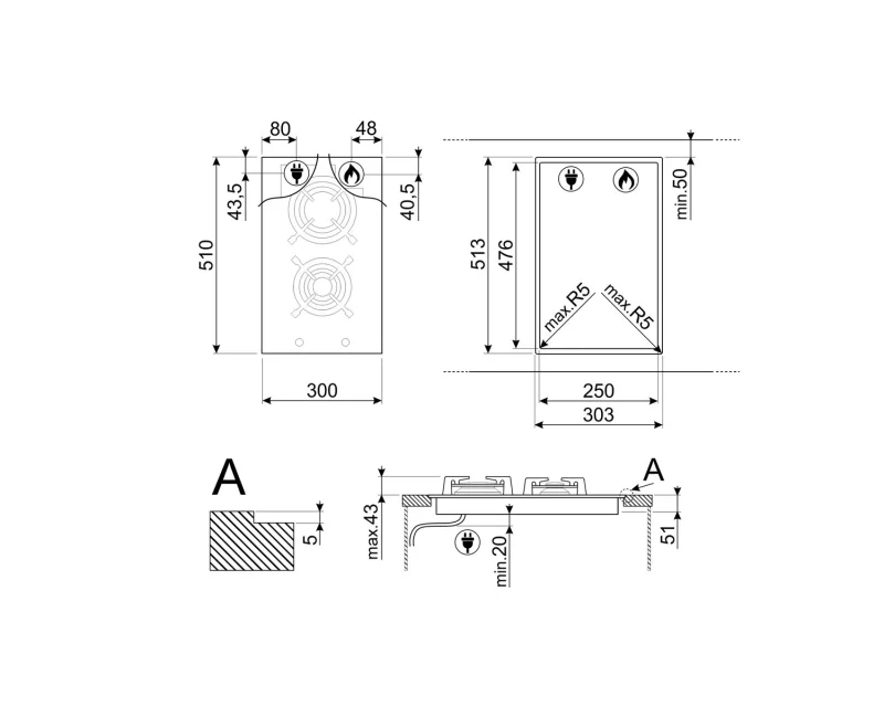 Газови Газов плот Smeg PV332CN