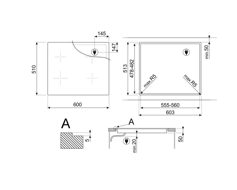 Индукционни Индукционнен плот Smeg SI1M4634D