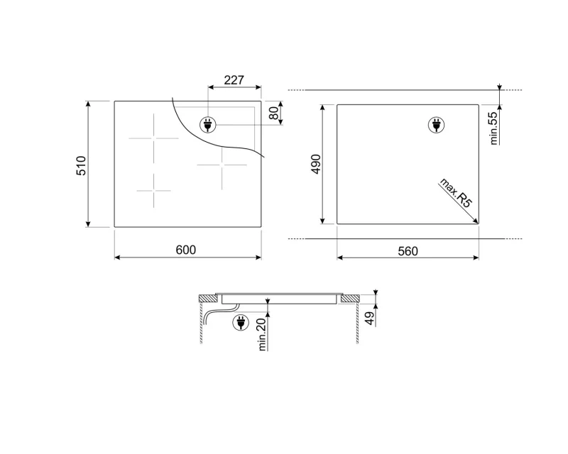 Индукционни Индукционнен плот Smeg SI2M7643D