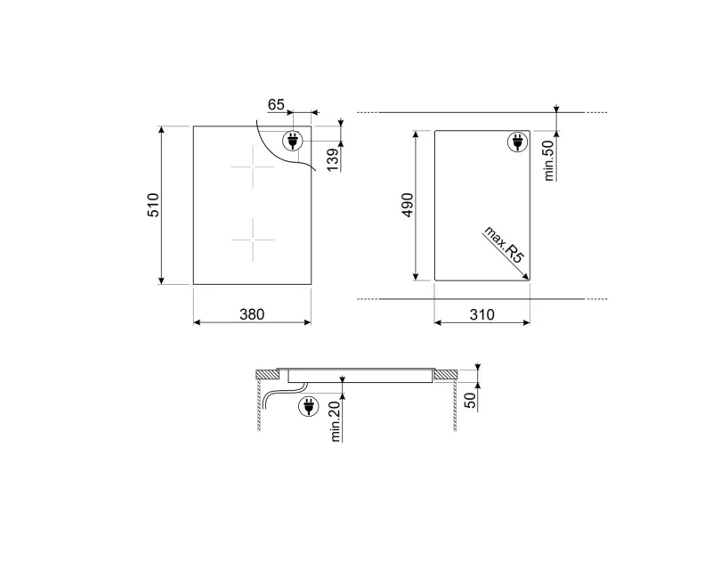 Индукционни Индукционнен плот Smeg SIM6323R