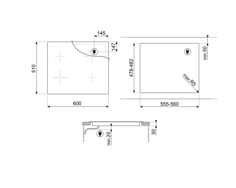 Индукционни Индукционнен плот Smeg SIM6644R