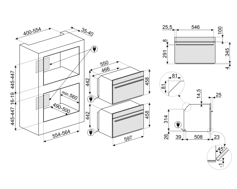 Фурни за вграждане Фурна за вграждане Smeg SO4104S4PG