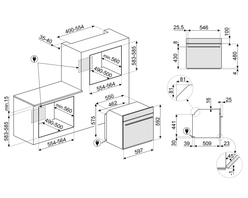 Фурни за вграждане Фурна за вграждане Smeg SO6104APG