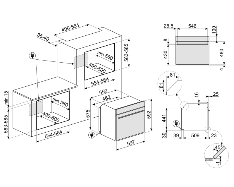 Фурни за вграждане Фурна за вграждане Smeg SOP6102TB3