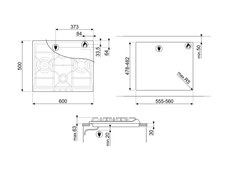 Газови Газов плот Smeg SR764AO