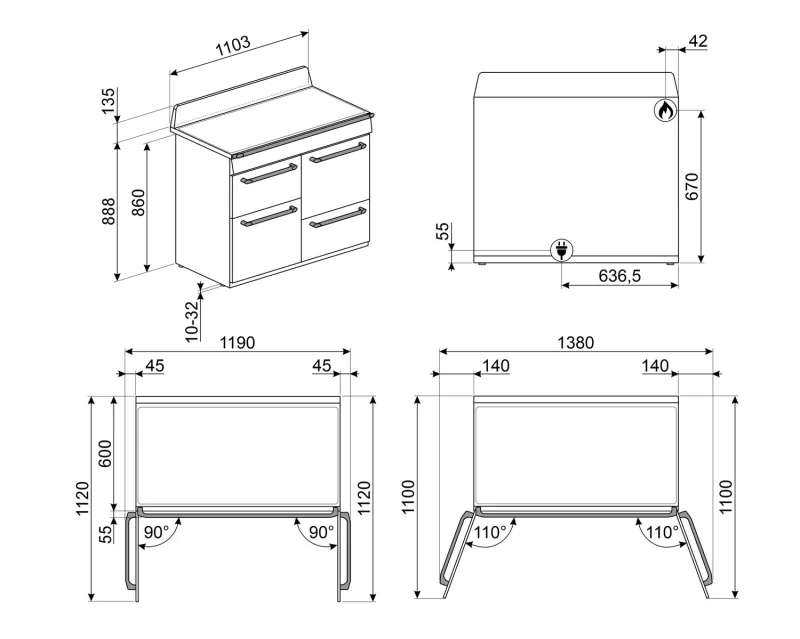 Готварски печки Печка Smeg TR4110X-1