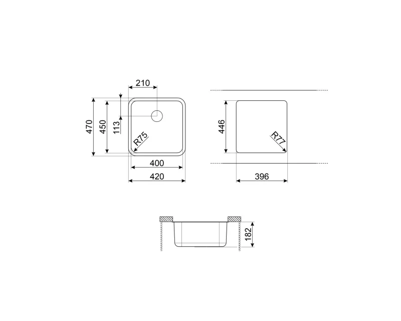 Мивки и смесители Мивка Smeg UM45
