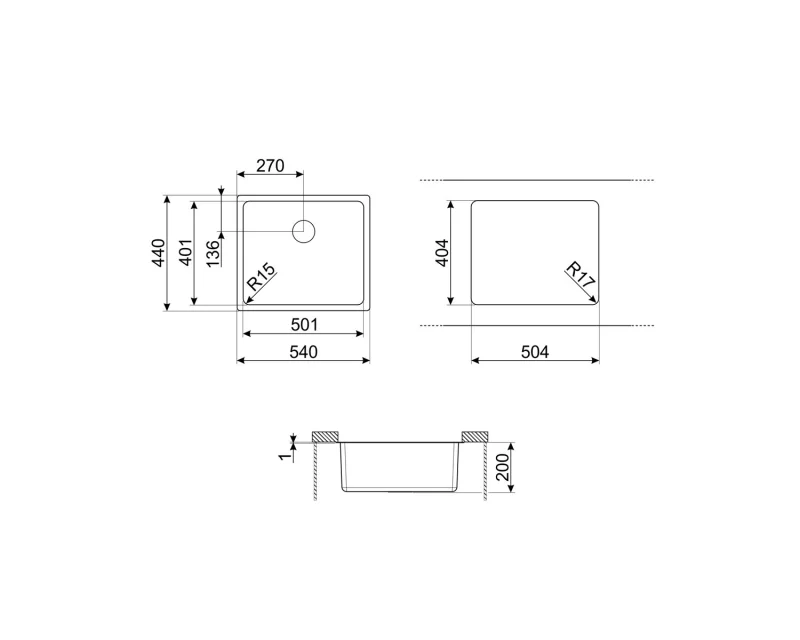 Мивки и смесители Мивка Smeg VSTR50BRX