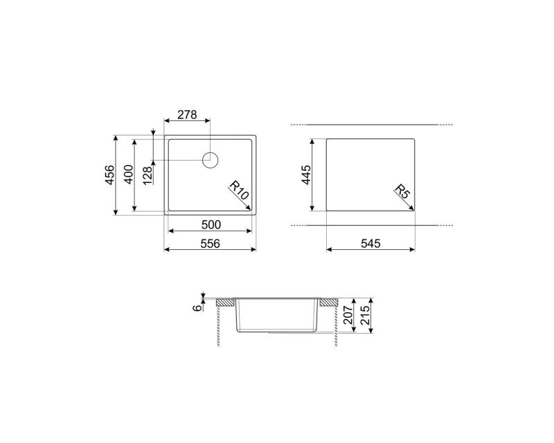 Мивки и смесители Мивка Smeg VZP56CT