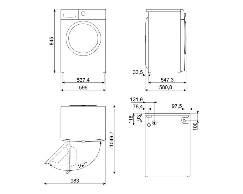 Перални с предно зареждане Пералня Smeg WN84SЕA